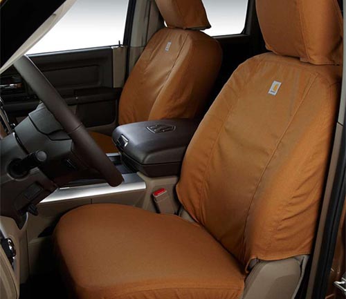 covercraft carhartt duck weave seat cover brown