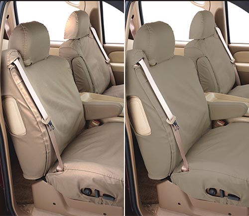 covercraft polycotton seat cover taupe and wet sand