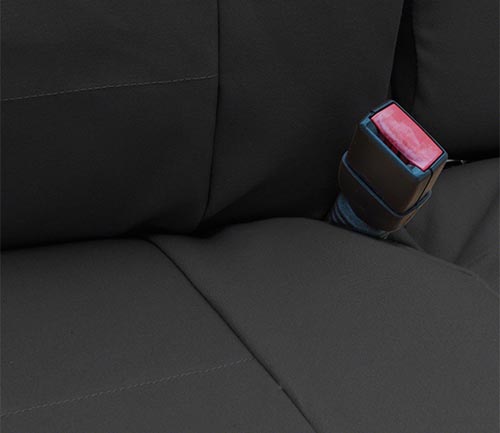 coverking poly cotton drill seat cover seam